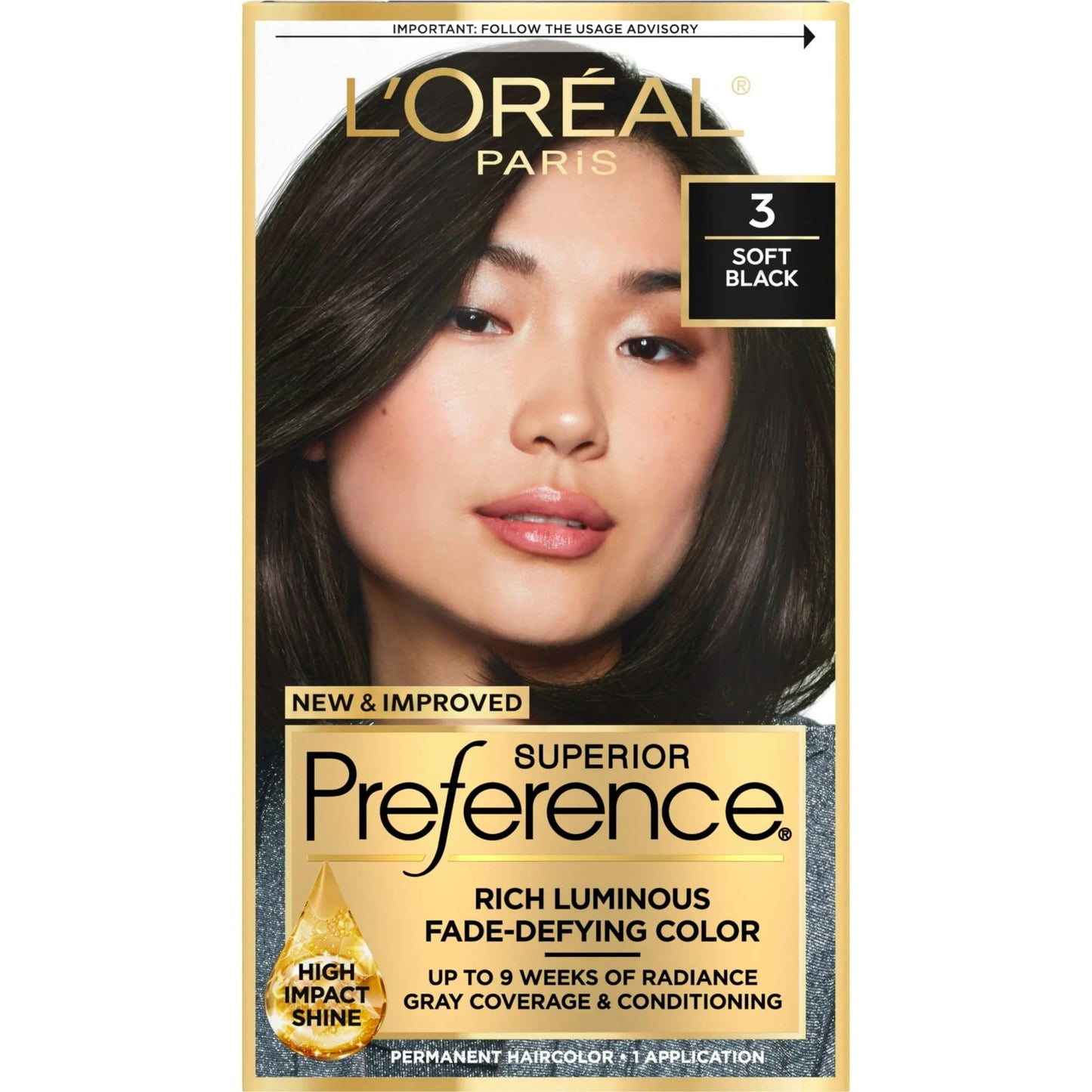L'Oreal Paris Superior Preference Fade-Defying Color + Shine System 3 Soft Black/Natural Beauty & Personal Care L'Oreal Paris