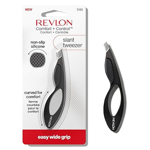 Revlon Comfort and Control Tweezer, Easy to Use Eyebrow Tool with Wide Grip, Stocking Stuffer for Women & Men, 1 count Beauty & Personal Care REVLON