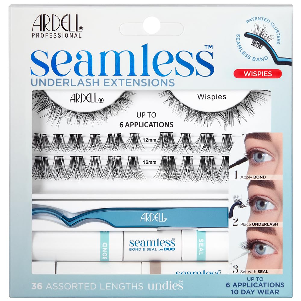Ardell Seamless Eyelash Extension Kit, Wispies - Customizable DIY Lash Clusters, Includes Bond & Seal and Applicator for Long-Lasting Natural Lashes Beauty & Personal Care Ardell