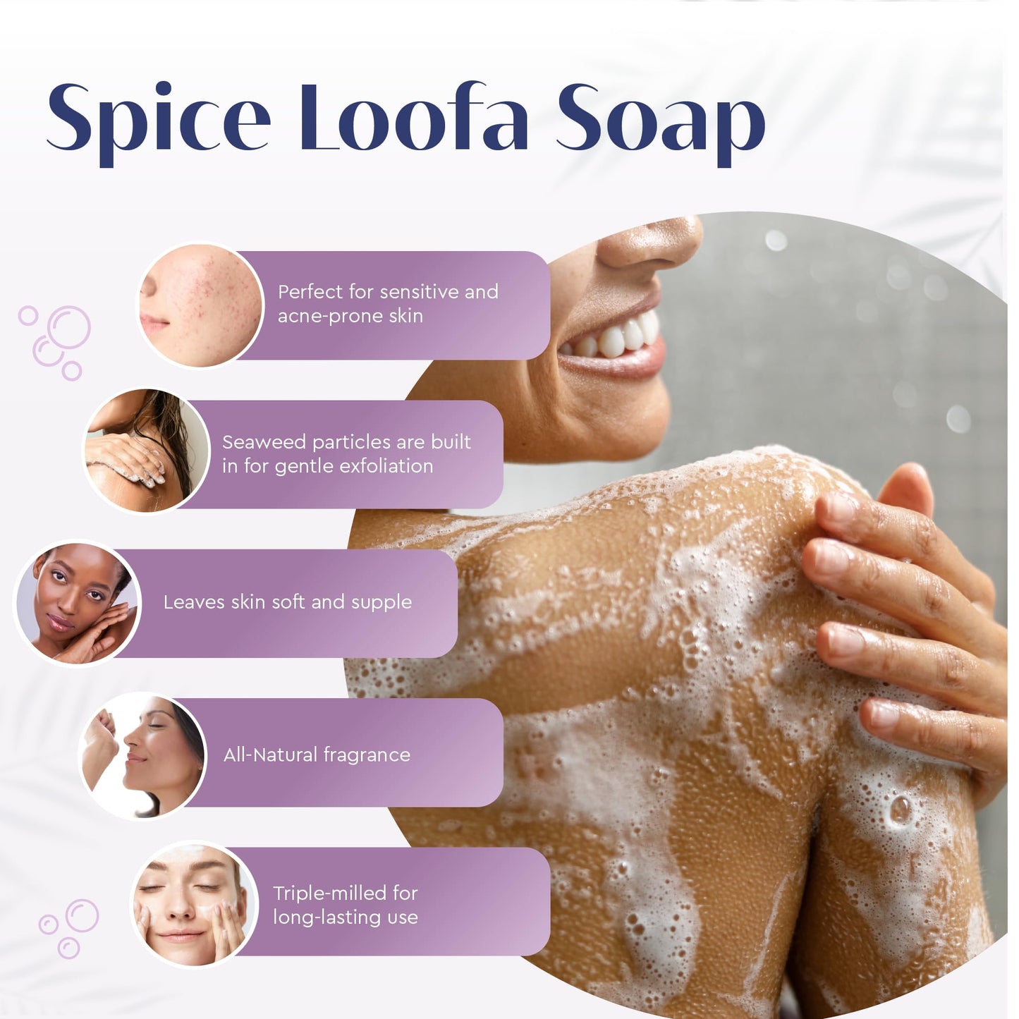 Baudelaire Exfoliating Spice Loofa Soap - Natural Fragrance - Hydrating & Moisturizing Triple-Milled Luxury, 5 oz (Pack of 6) Beauty & Personal Care Baudelaire