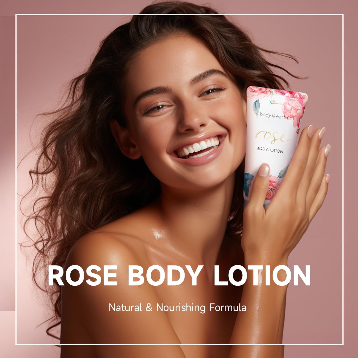 Bath and Body Gift Set for Women, Body & Earth 5 Pcs Rose Spa Gifts for Women, Self Care Kit, Lotion Set for Her, Birthday, Mothers Day Presents Beauty & Personal Care BODY & EARTH