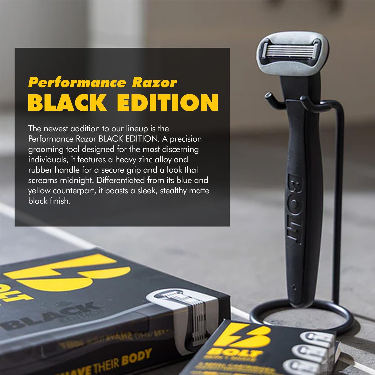 BOLT Skin + Shave - Performance Razor - Black Edition - 5-Blade Swedish Steel - Aloe & VIT E - Zinc Handle - Smooth Shave Kit - 2 Cartridges Beauty and Personal Care BOLT SKIN + SHAVE