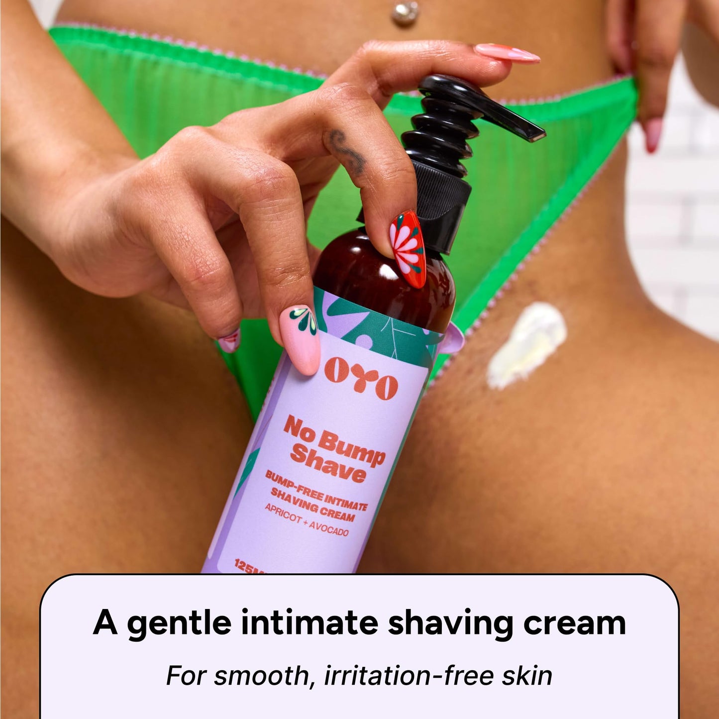 No Bump Shave by OYO - Intimate Shaving Cream for Women, Bikini Line, Underarms & Body, Sensitive Skin Formula with Avocado & Apricot Oils, Prevents Beauty and Personal Care OYO