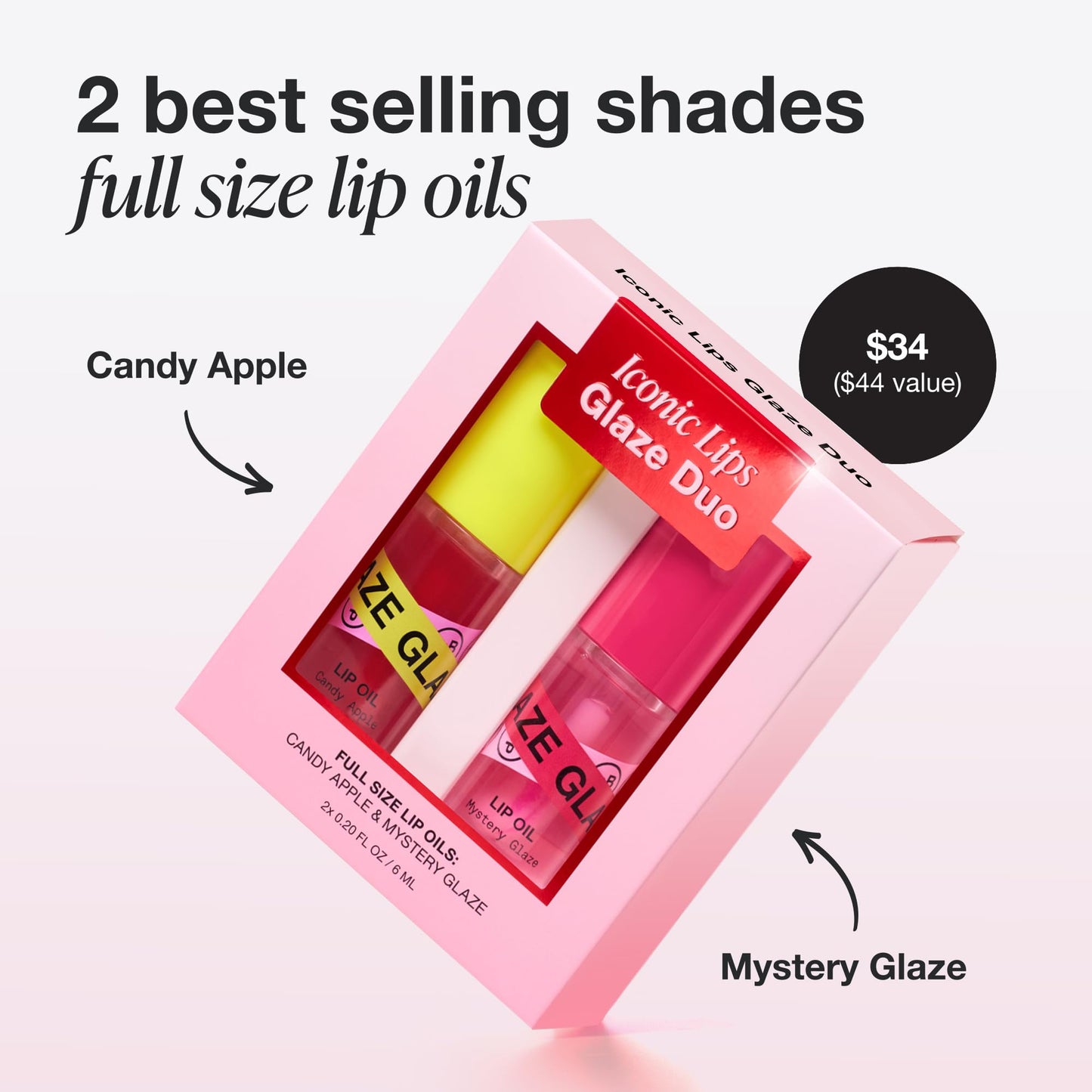 INNBEAUTY Project Iconic Lips Glaze Duo, Hydrating Vegan Lip Oil Gloss Hybrid, x2 0.2 OZ Beauty & Personal Care Innbeauty Project