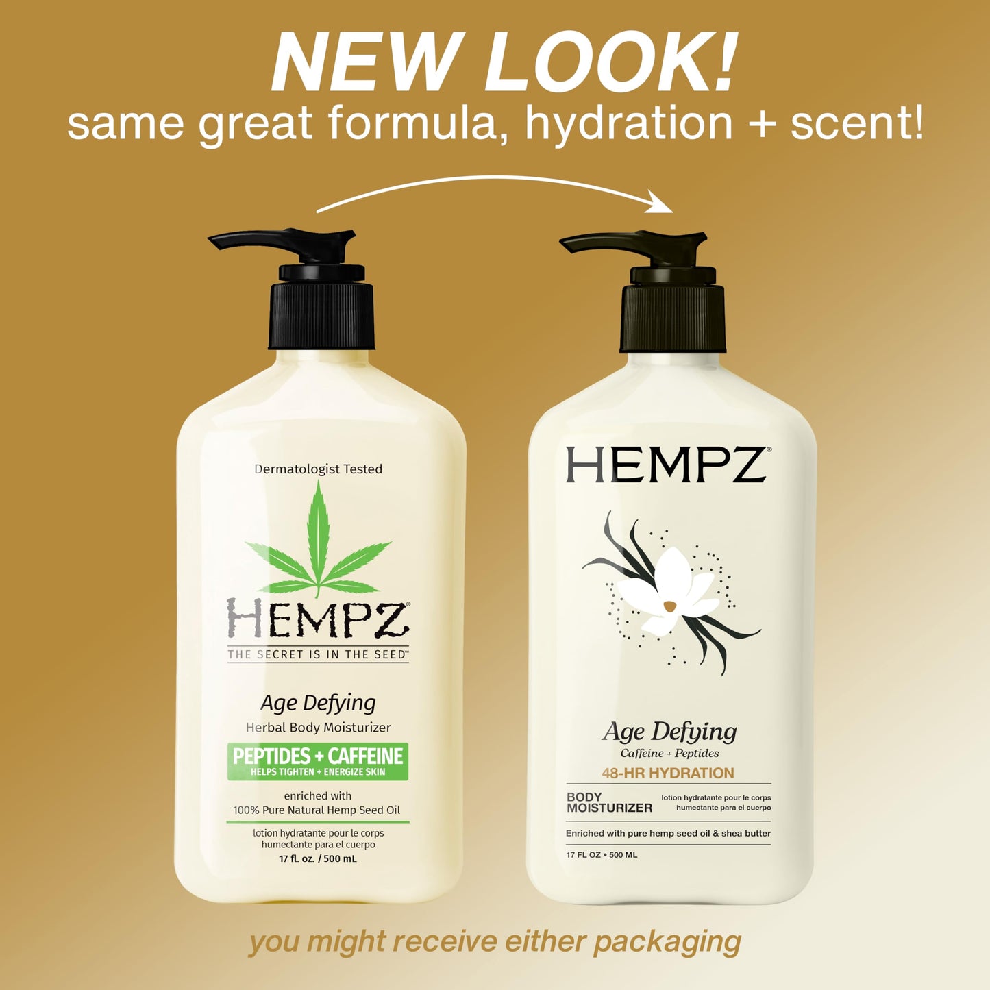 Hempz Age-Defy Body and Hand Lotion for Dry Skin, for Cracked & Crepey Skin, Quick Absorption Moisturizer, Large 17 oz Beauty & Personal Care Hempz