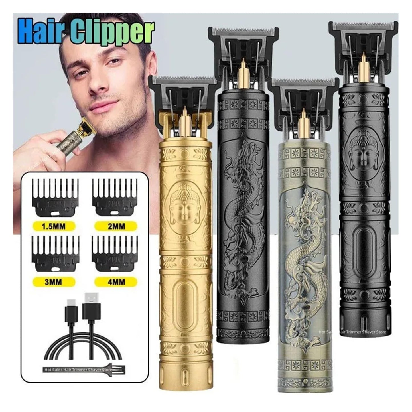 Razors T9 Hair Clipper Beard Shaving Body Hair Trimmer Clippers Electric Hair Cutting Machine Professional Barber Men Trimmer Shaver(Buddha-no Box) Beauty and Personal Care EWKYLSEM