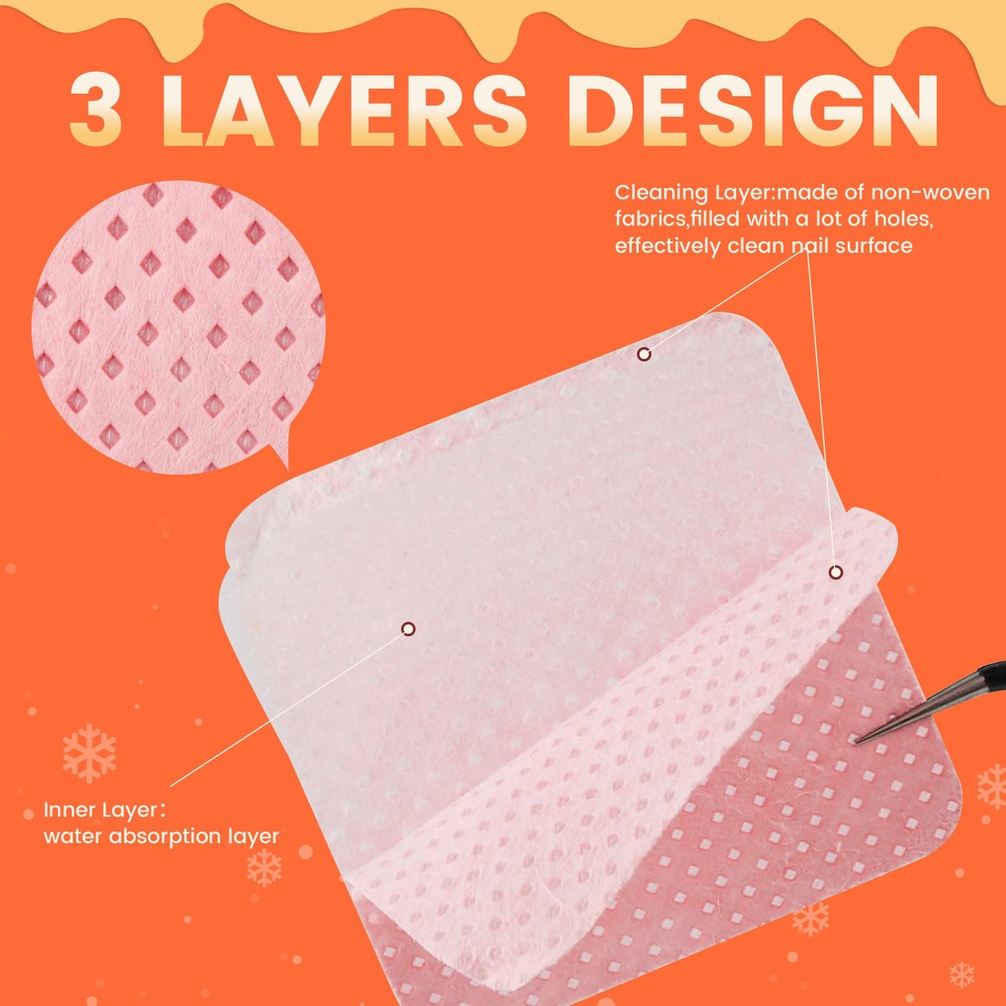 Corconess 400PCS Lint Free Nail Wipes with Dispenser - Gel Nail Polish Remover Wipes with Acetone Dispenser,Lash Extensions Glue Cleaning Wipe Beauty and Personal Care Corconess