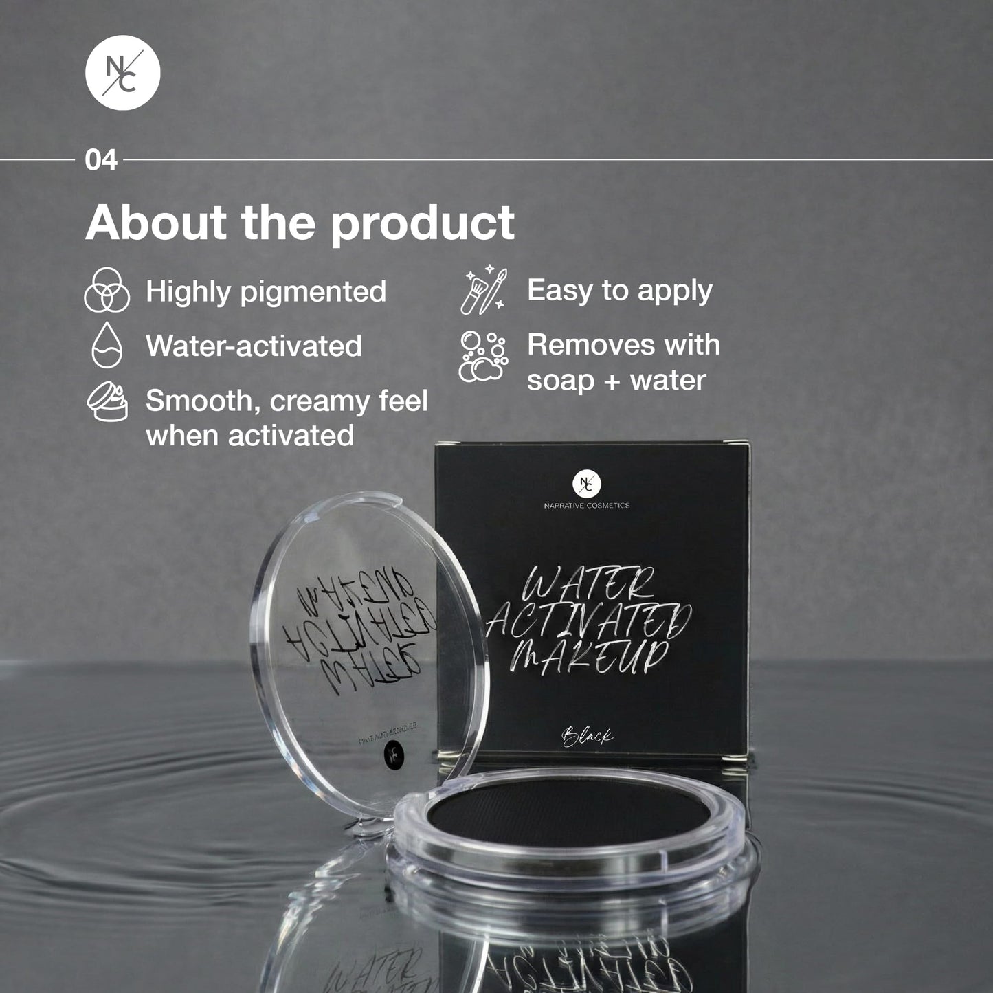 Narrative Cosmetics Water-Activated Face & Body Paint - Highly Pigmented, Long-Lasting Face & Body Paint for SFX, Cosplay, and Artistic Makeup Beauty & Personal Care Narrative Cosmetics