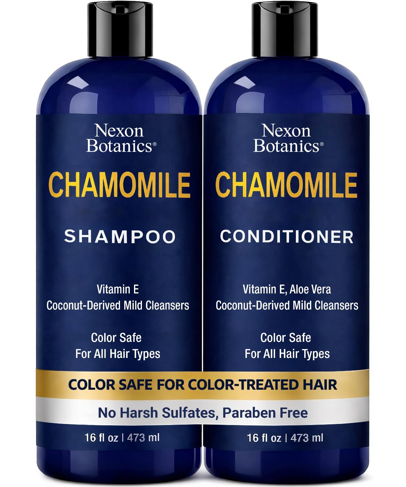 Chamomile Shampoo and Conditioner Set 16 fl oz - No Harsh Sulfates, Clarifying for Oily Dry and Frizzy Hair - Color Safe - Champu de Manzanilla Beauty & Personal Care Nexon Botanics
