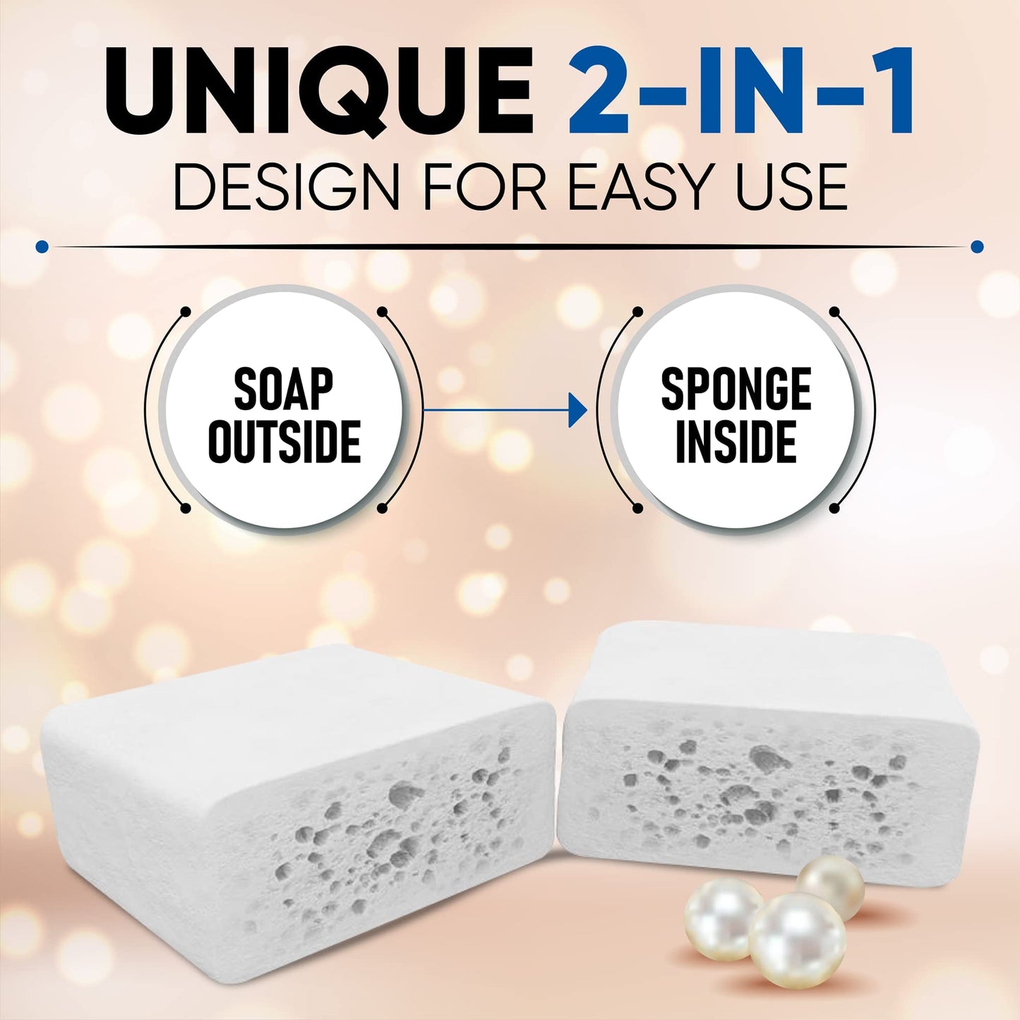 T.Taio Esponjabon Mother of Pearl Soap Sponge - Cleansing Shower Scrubber - Cleaning Bath Wash Scrub - Oil Removal - Massage & Lather Foot, Elbow, Beauty & Personal Care T.TAIO