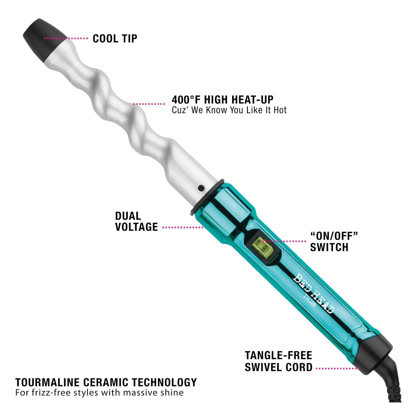 Bed Head Curlipops Clamp-Free Curling Wand Iron | For Springy Styles and Massive Shine (1 in) Beauty & Personal Care Bed Head