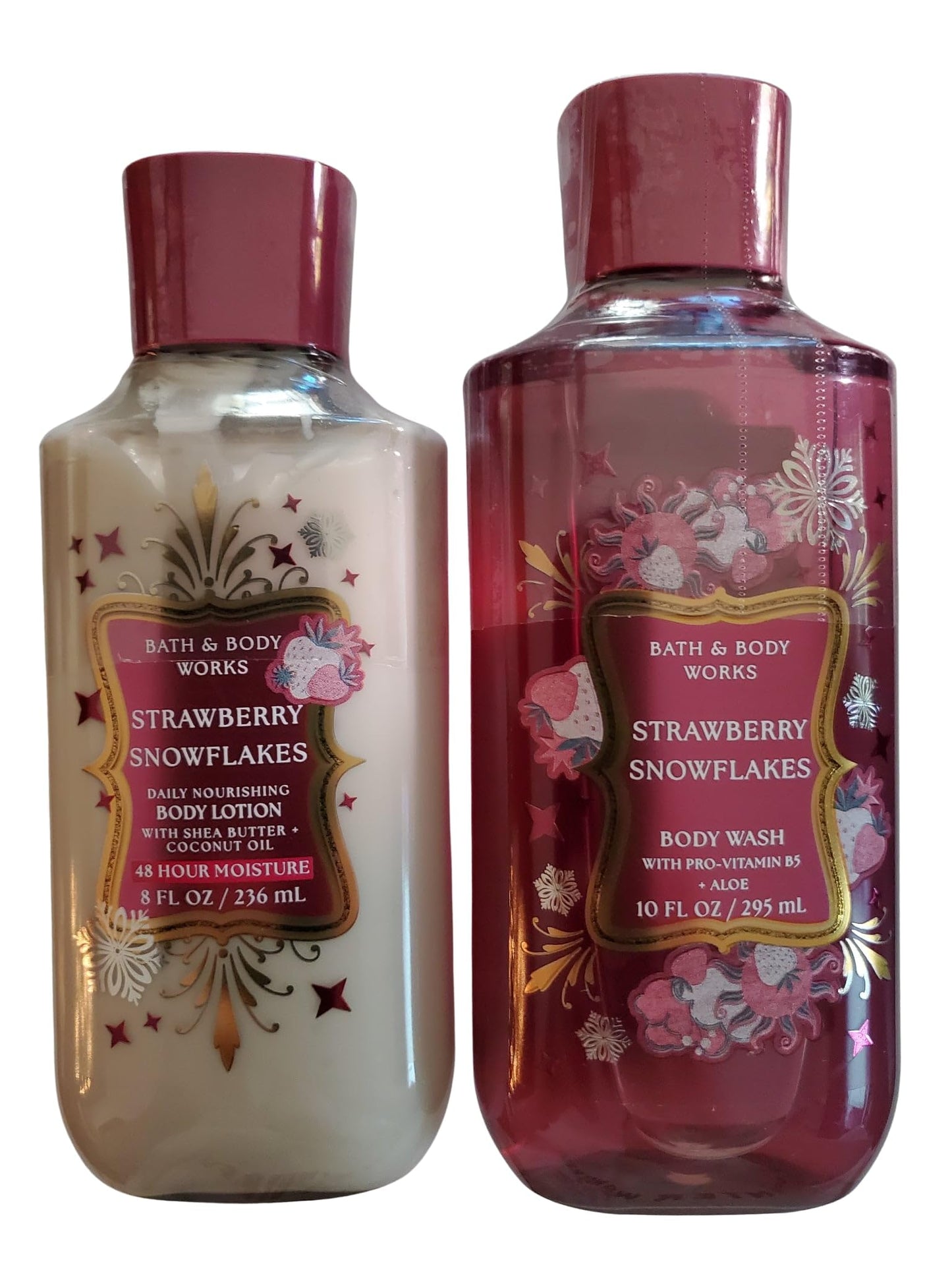 Bath & Body Works Women's Strawberry Snowflakes Body Lotion and Body Gel Wash 2 Piece Set Beauty & Personal Care Bath & Body Works