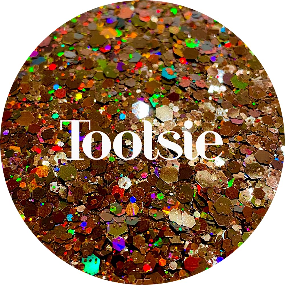 Brown Polyester Glitter | Craft Glitter | Glitter for Arts & Crafts | Tumblers | Cosmetics | Nails | Epoxy Resin Art | Slime | DIY | Body Glitter | 1 Beauty & Personal Care Glitter Heart Co.