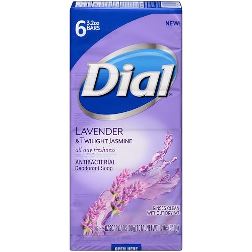 Dial Antibacterial Deodorant Bar Soap, Lavender & Twilight Jasmine, 6 Bars - 3.2 Oz Each Beauty & Personal Care Dial