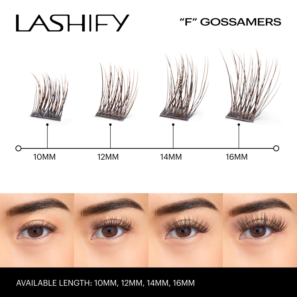 Lashify Fluffy 12mm Gossamer DIY Eyelash Extensions Refill, Truffle Color, Easy False Lashes To Add Fullness and Dimension Beauty & Personal Care Lashify