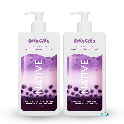 Native Moisturizing Body Lotion, Limited Edition Coconut Ube, Silicone Free for Women and Men, Boba Café, 16.5 oz - Pack Of 02 Beauty & Personal Care Native