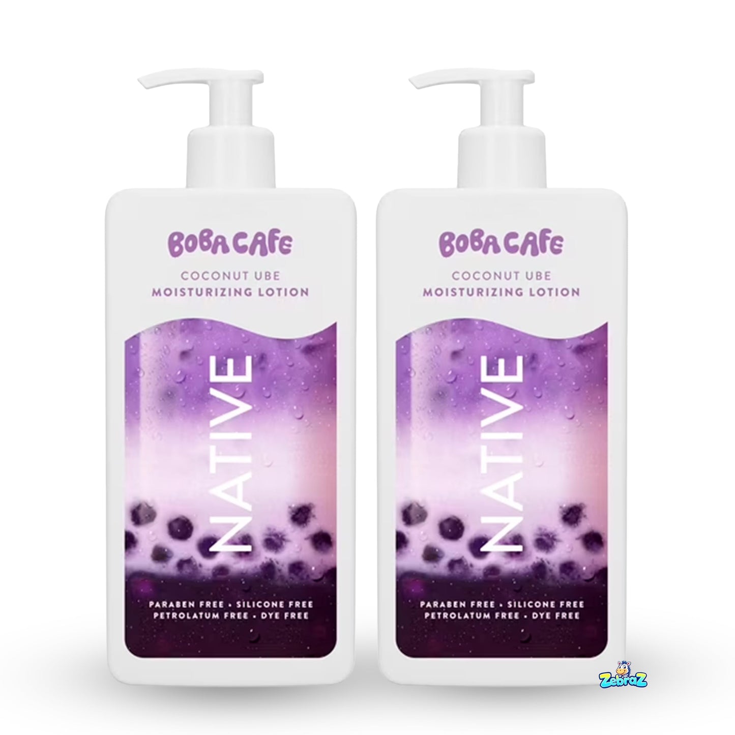 Native Moisturizing Body Lotion, Limited Edition Coconut Ube, Silicone Free for Women and Men, Boba Café, 16.5 oz - Pack Of 02 Beauty & Personal Care Native