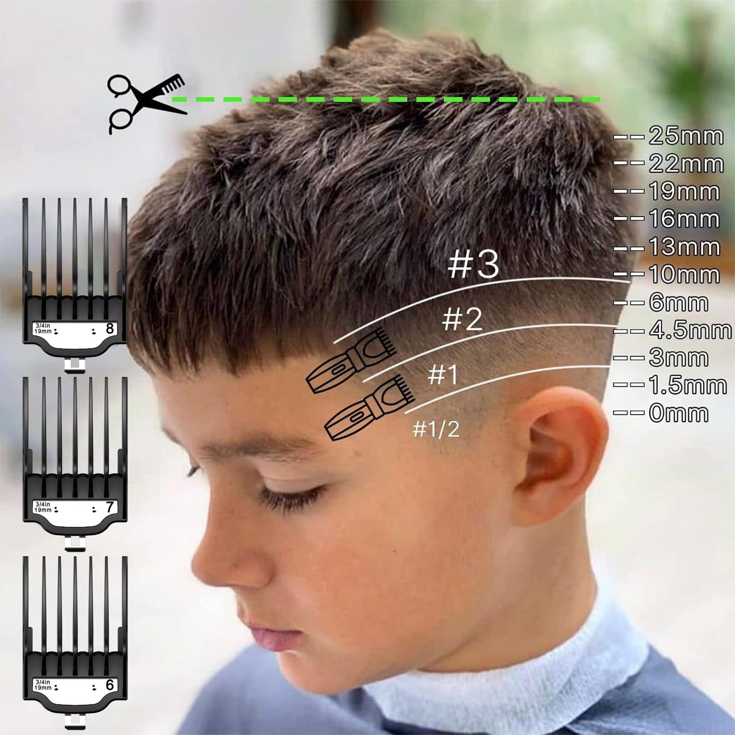 Professional for Wahl Clipper Guards Set, 10 Pcs Coded Cutting Guides #3170-400- 1/16” to 1” Compatible with All Wahl Clippers Beauty and Personal Care CR8GR8
