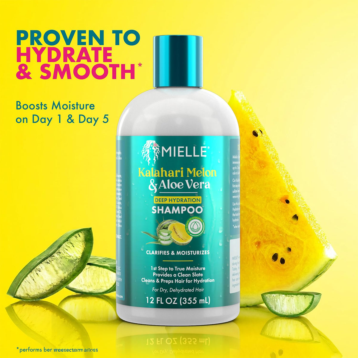 Mielle Organics Kalahari Melon & Aloe Deep Sulfate Free Shampoo - Hydrating & Clarifying Shampoo for Dry, Curly, and Textured Hair - Removes Buildup &
