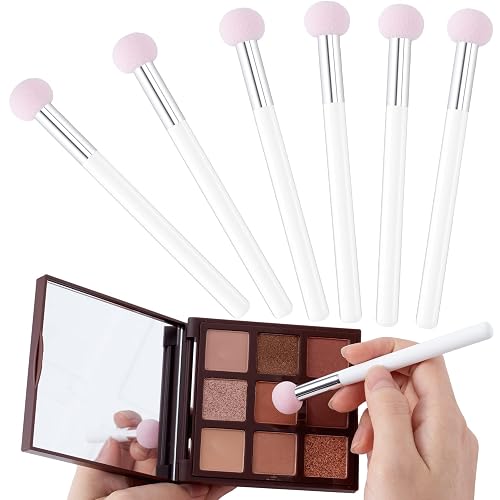 PAGOW 6pcs Sponge Makeup Applicator With Handle, Sponge Eyeshadow Applicators Makeup, Eyeshadow Sponge Brush, Cotton Eye Makeup Eyeshadow Brushes Beauty & Personal Care PAGOW