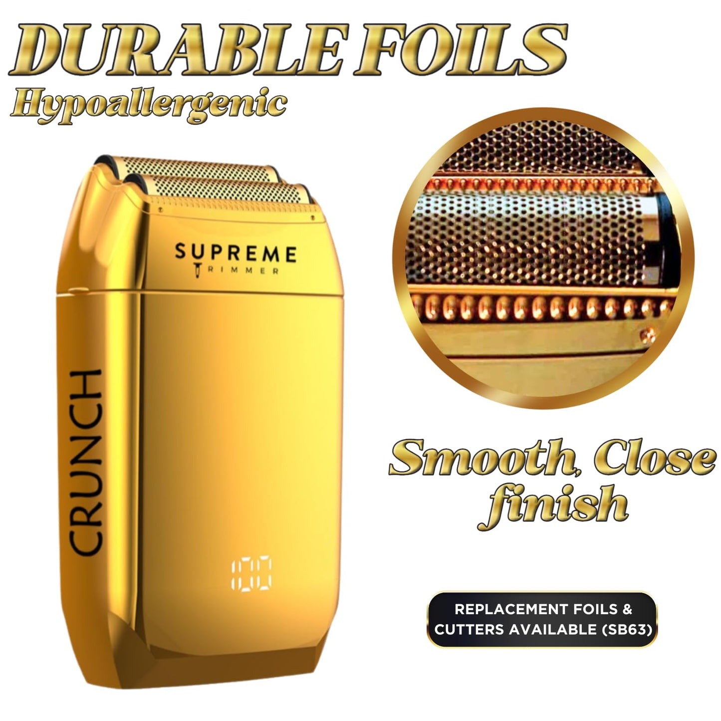 Supreme Trimmer Replacement Foil & Cutter SB63 - Hypoallergenic Foil for Crunch STF602 - Gold Beauty and Personal Care Supreme Trimmer