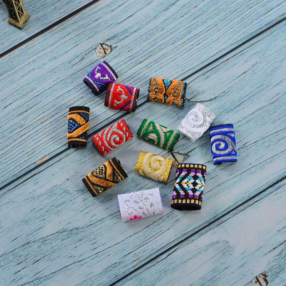Wixine 24Pcs Women Girl Dreadlock Beads Hair Braid Dread Fabric Tibetan DIY Jewelry Craft Beauty & Personal Care Wixine