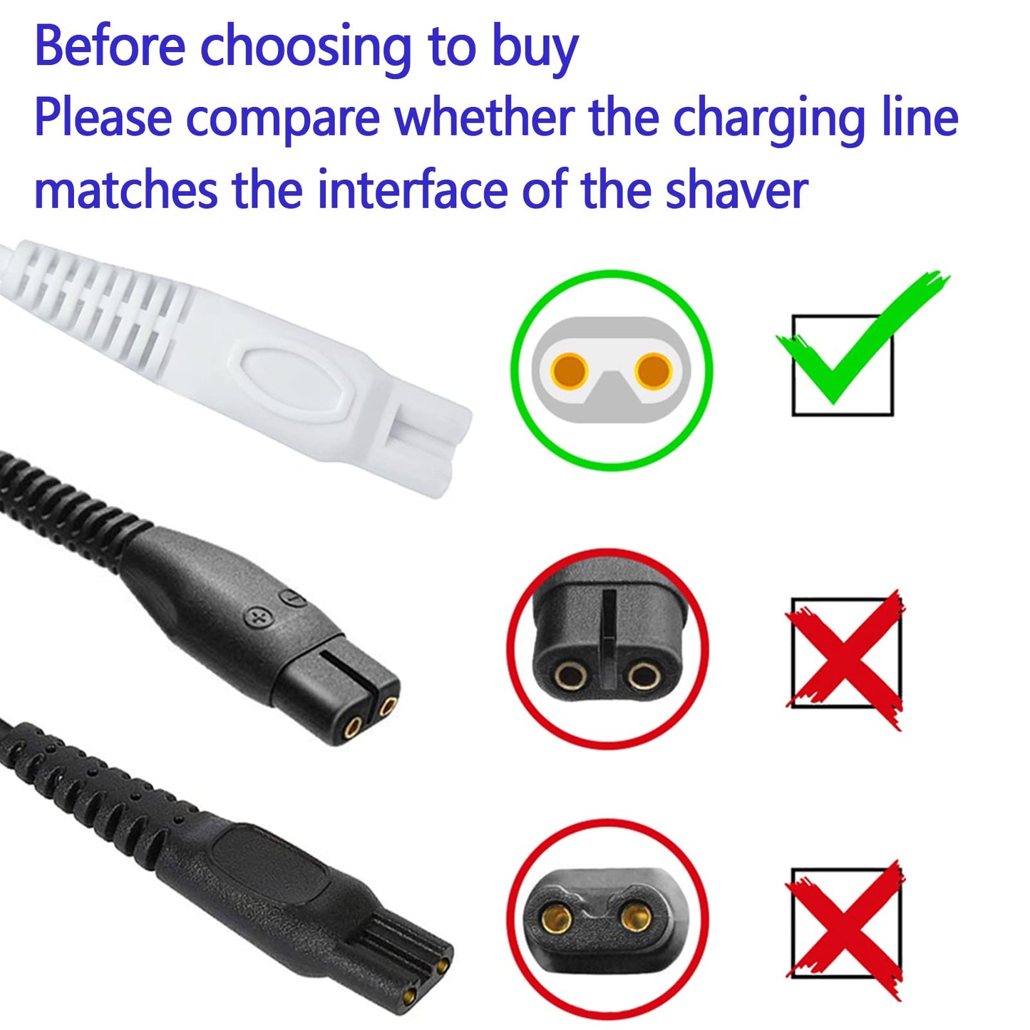 Shaver Charger Compatible with Finishing Touch Flawless Legs Shaver Hair Remove Ladies Shaver USB Cable Replacement 5V Power Cord Women Electric Beauty and Personal Care INVODA