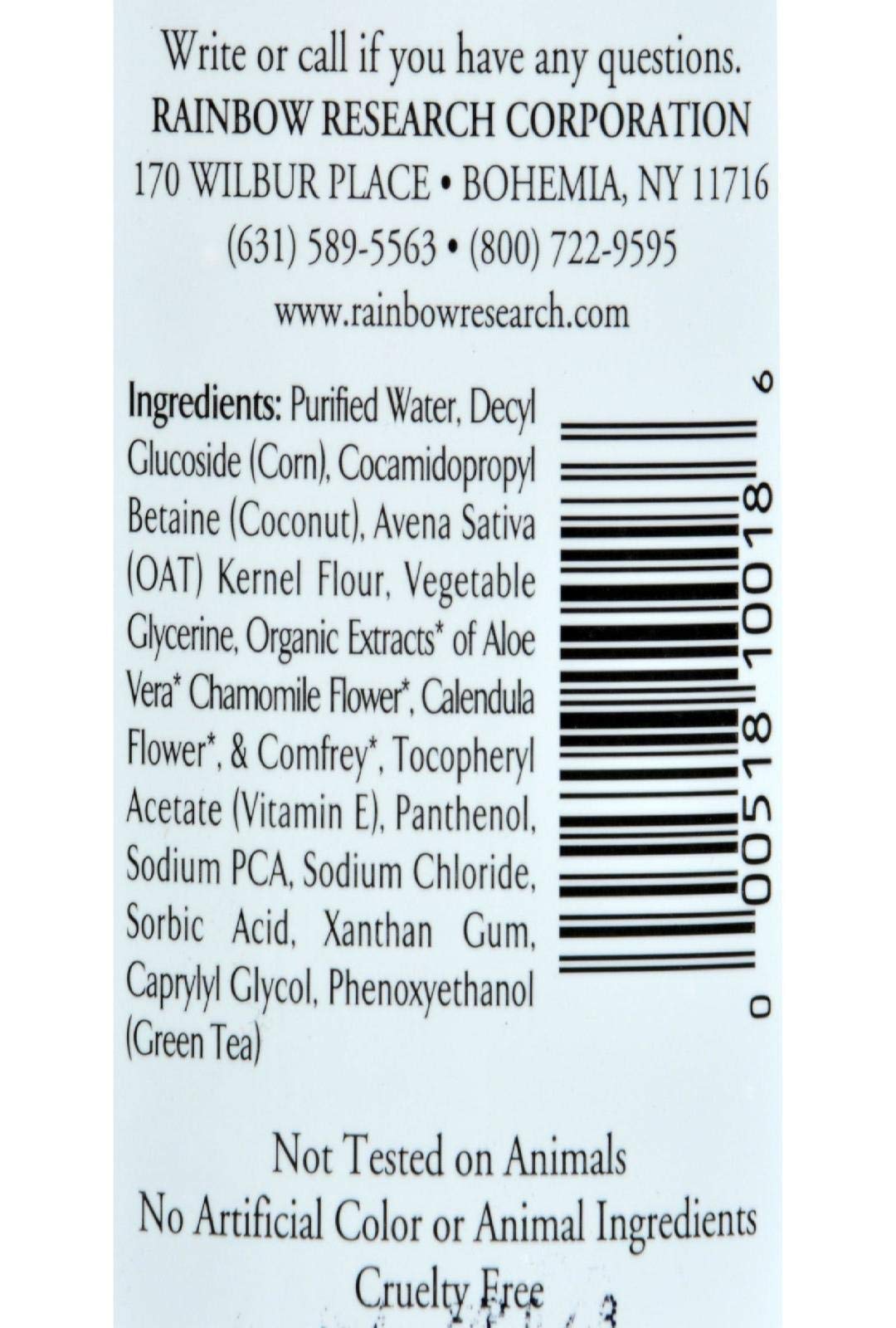 Rainbow Research Colloidal Oatmeal Unscented Bath & Body Wash, 12 Oz Beauty & Personal Care Rainbow Research
