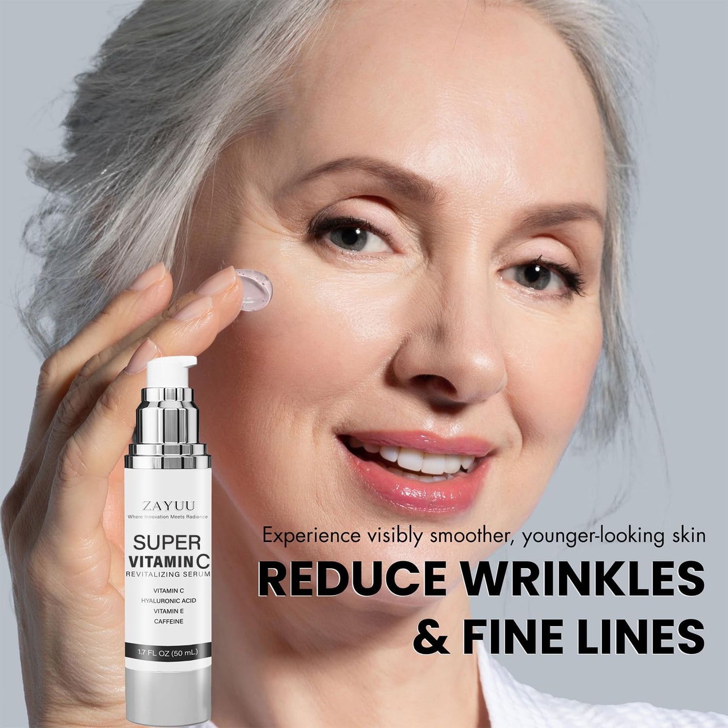 Super Vitamin C Face Serum for Mature Skin: Hydrating Brightening Formula - Vitamin C, Hyaluronic Acid, Vitamin E, Caffeine - Face Lift Serum Beauty & Personal Care ZAYUU