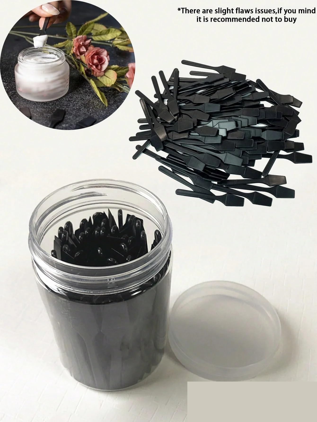 Small Cosmetic Spatulas 100pcs 2.4 Inch Cosmetic Spatulas Multipurpose Mini Reusable Plastic Applicator Spatula for Cream Eye Beauty and Personal Care Nikeg
