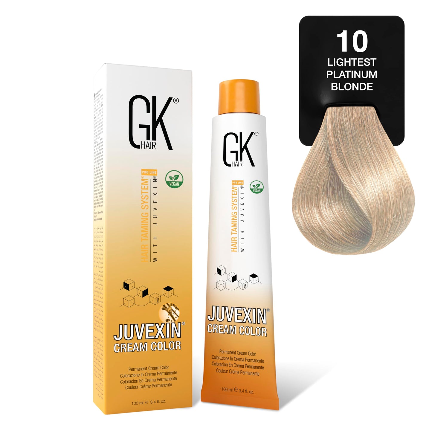GK HAIR Color Cream 10.0 Lightest Platinum Blonde - 100% Grey Coverage | Semi, Demi or Permanent Results | 8-10 Vol Semi | 20-30-40 Vol Permanent Beauty & Personal Care GK HAIR