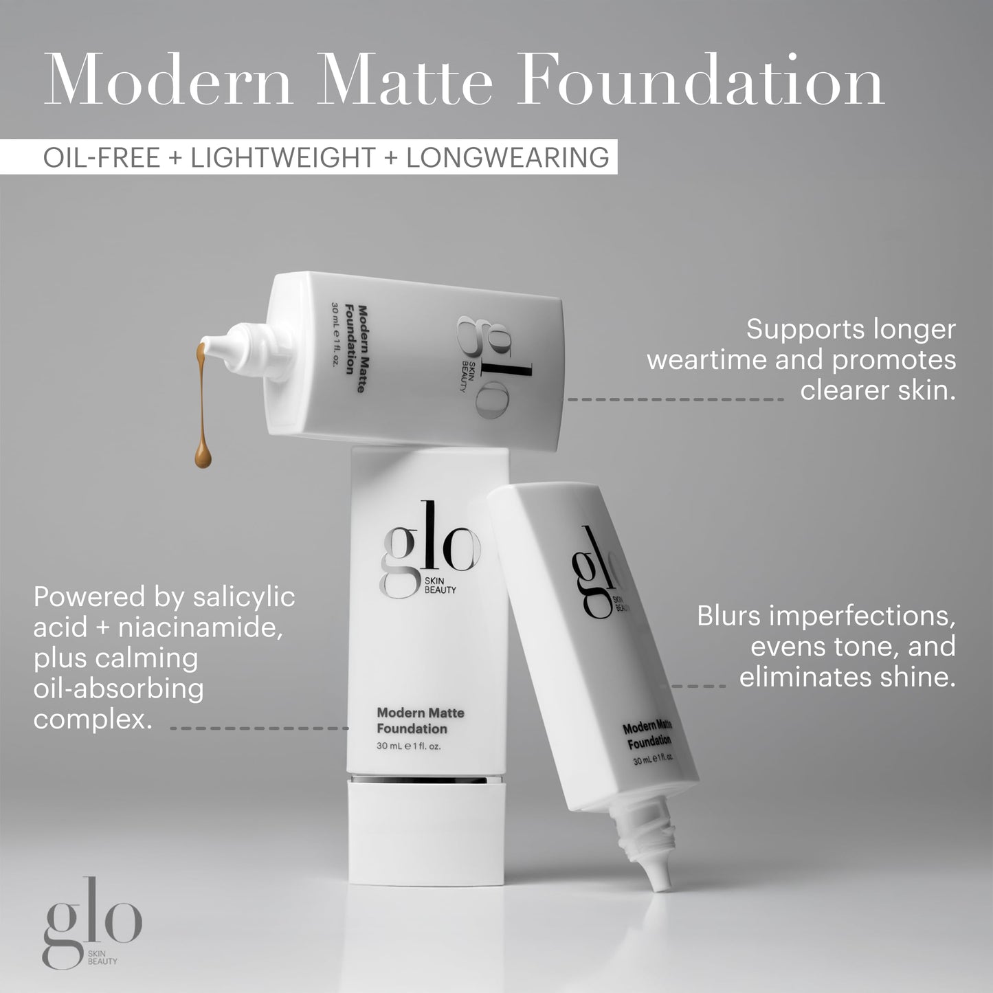Glo Skin Beauty Modern Matte Foundation, 4C (30 mL) - Oil-free, Buildable Medium-to-Full Coverage, Powered by Salicylic Acid and Niacinamide Beauty & Personal Care Glo Skin Beauty