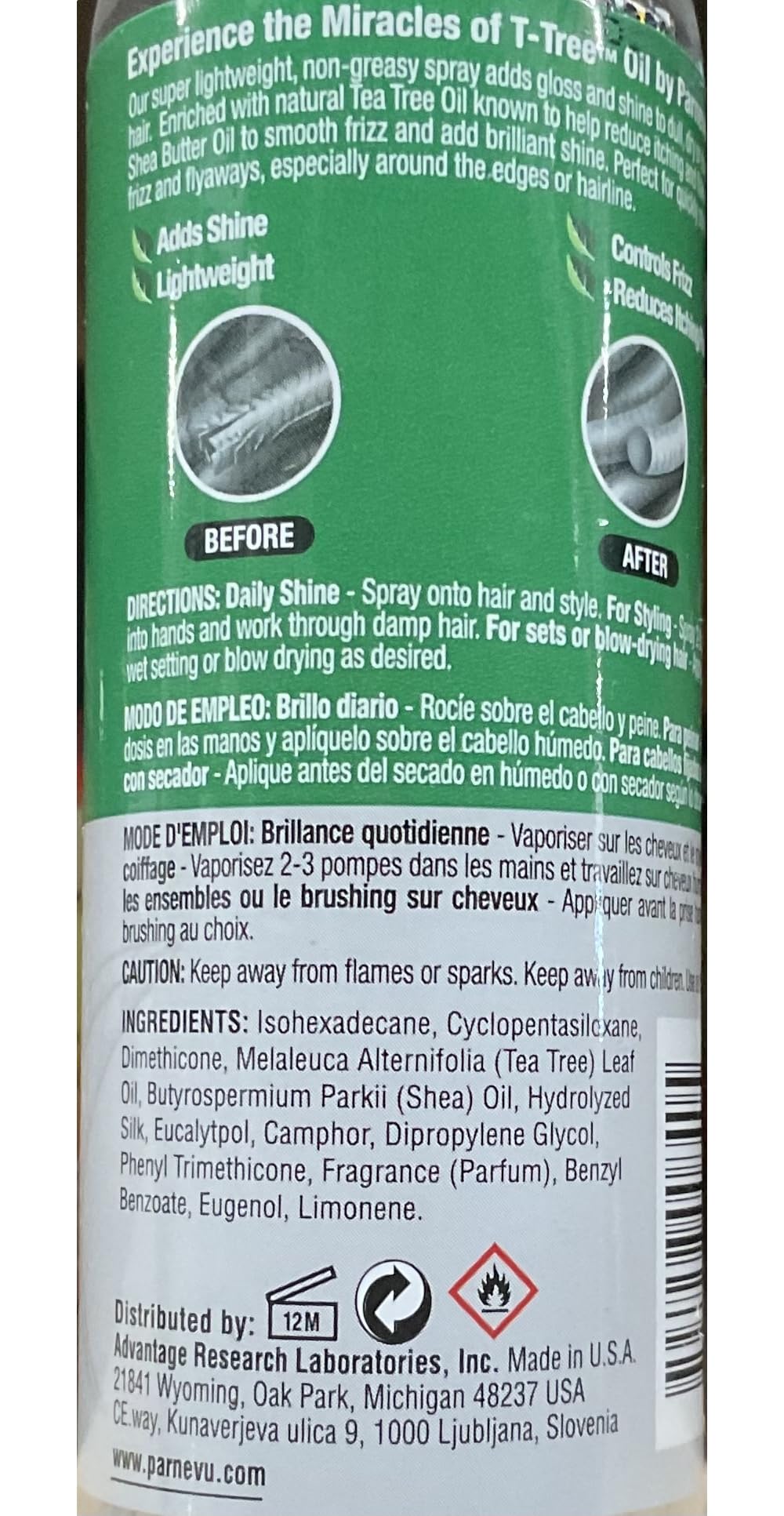 Parnevu T-Tree Spray Glosser Beauty & Personal Care Parnevu