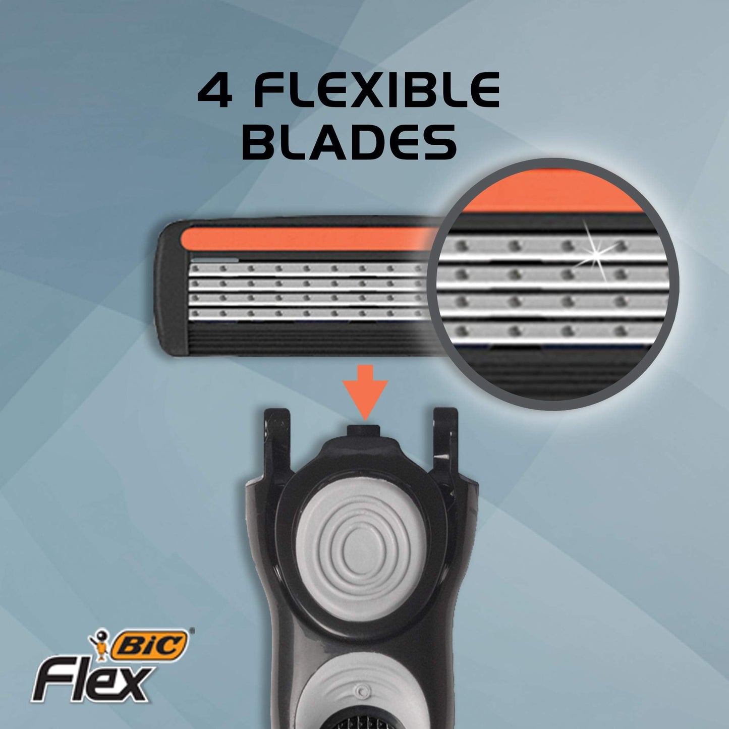 BIC Flex 4 Sensitive Hybrid Men's 4-Blade Disposable Razor, 1 Handle and 12 Cartridges Beauty and Personal Care BIC