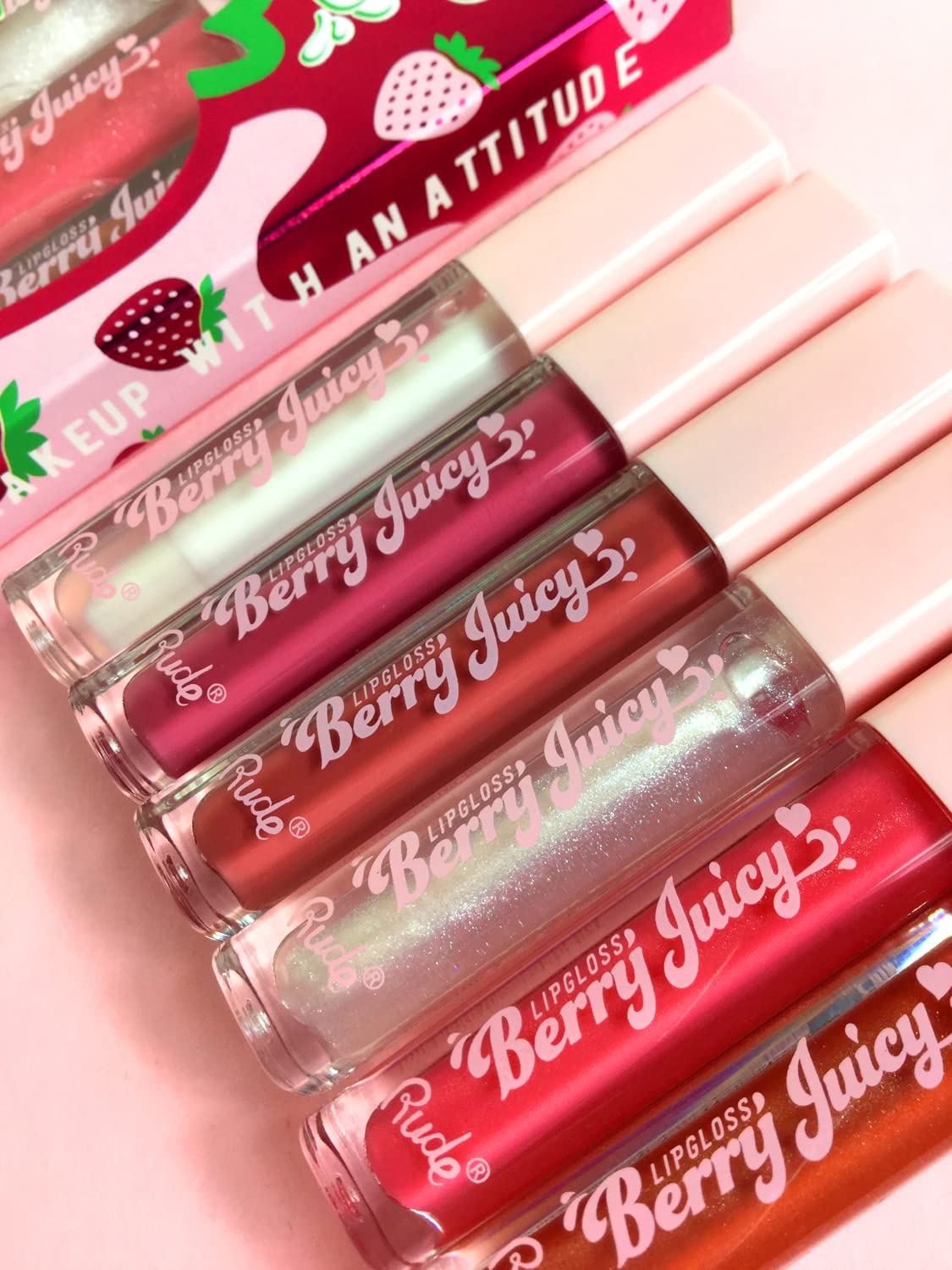Berry Juicy Lip Gloss - Pure by Rude Cosmetics for Women - 0.14 oz Lip Gloss Beauty & Personal Care RUDE