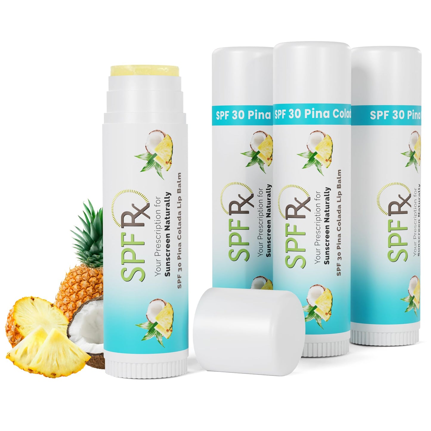 SPF Rx, SPF 30 Pina Colada Sunscreen Lip Balm Broad Spectrum Protection, Rapid Relief for Dry Chapped Lips, Superior Protection Against UVA & UVB Rays Beauty and Personal Care SPF Rx