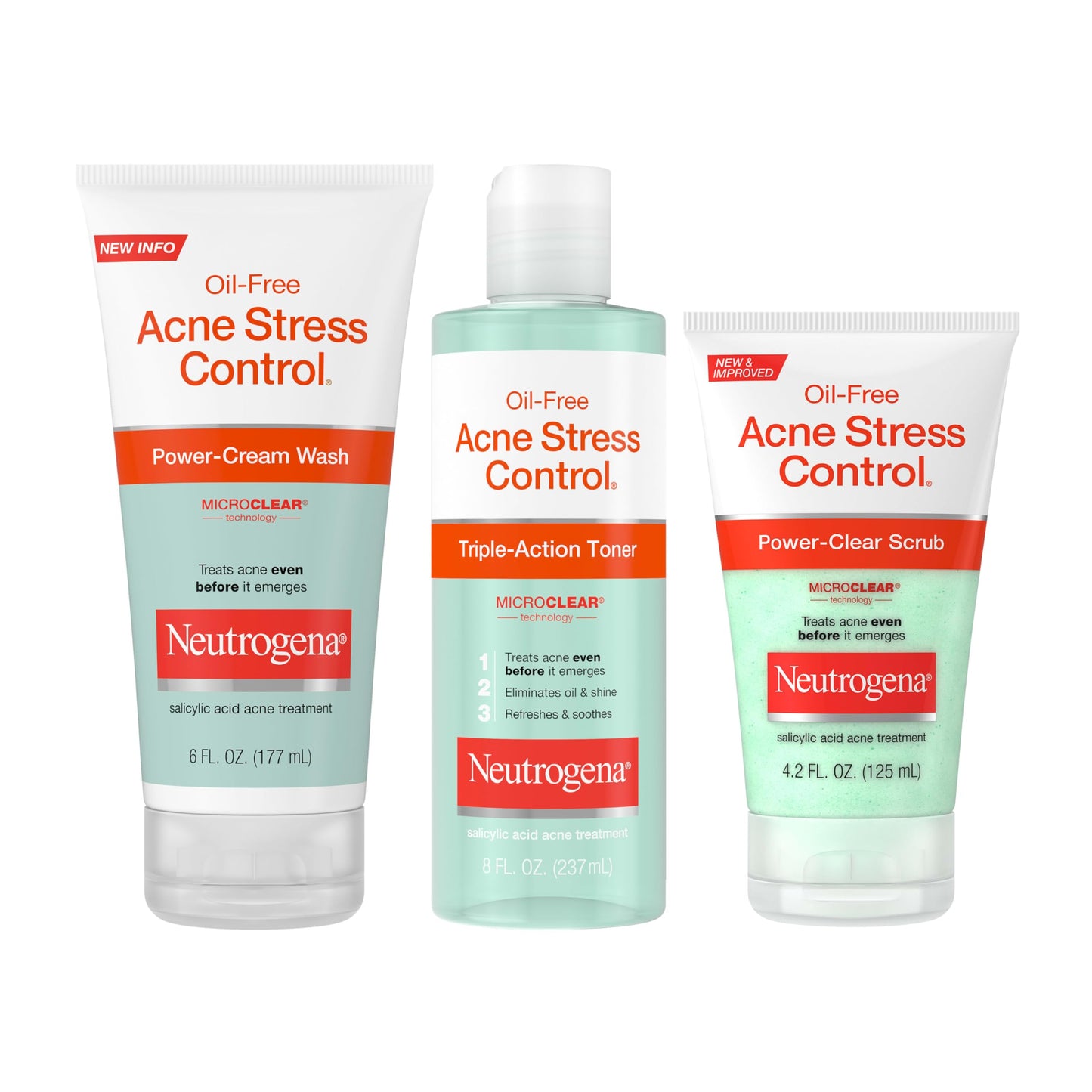 Neutrogena Acne Stress Control Triple-Action Toner 8 oz – Oil-Free Face Toner with 2% Salicylic Acid, Green Tea & Cucumber for Acne Care Beauty & Personal Care Neutrogena