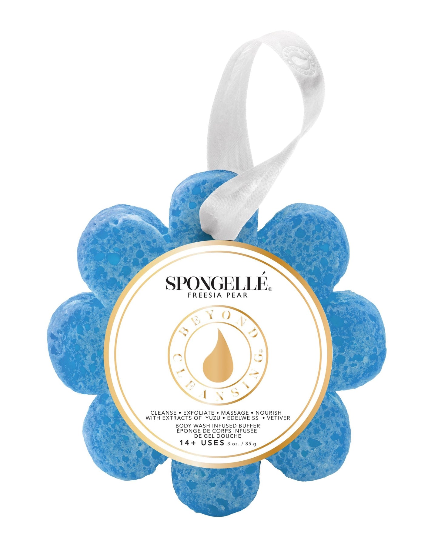 Spongellé Freesia Pear Wild Flower Bath Sponge - Built-in Body Wash & Body Scrubber, Shower Loofah Sponge for Women - 14+ uses Beauty and Personal Care SPONGELLÉ