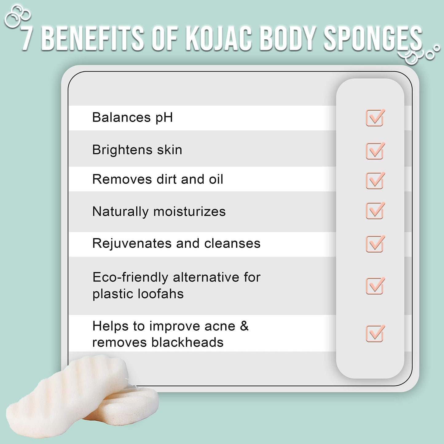 Pure SOL. Konjac Exfoliating Bath Sponge - Original Exfoliator Sponge - Konjac Sponge for Sensitive Skin - Deep Cleansing, Clean Pores, Remove Beauty and Personal Care pureSOL