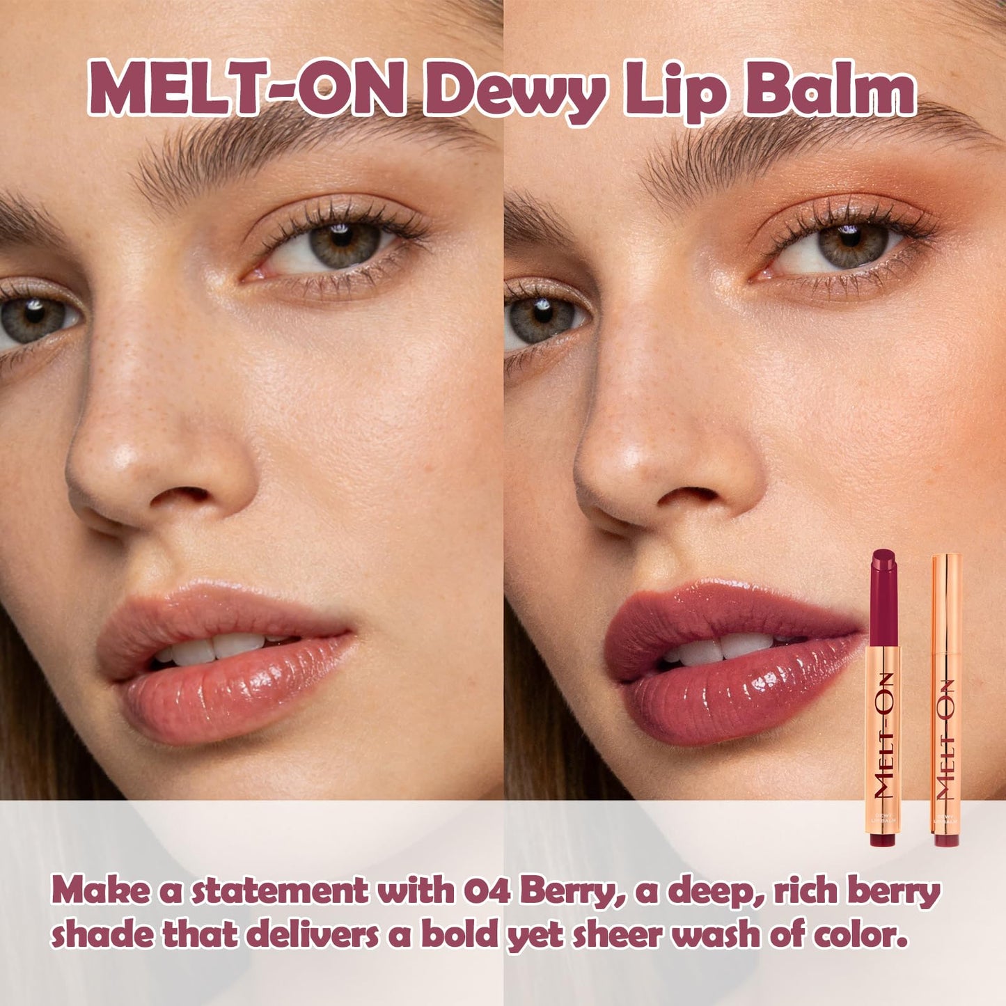 Oz Lab Beauty Melt On Dewy Lip Balm - Berry Tint, Moisturizing Click-Up Lip Balm, Cruelty-Free, 0.21FL.OZ/6 ML?pack of 1 Beauty and Personal Care OZ LAB