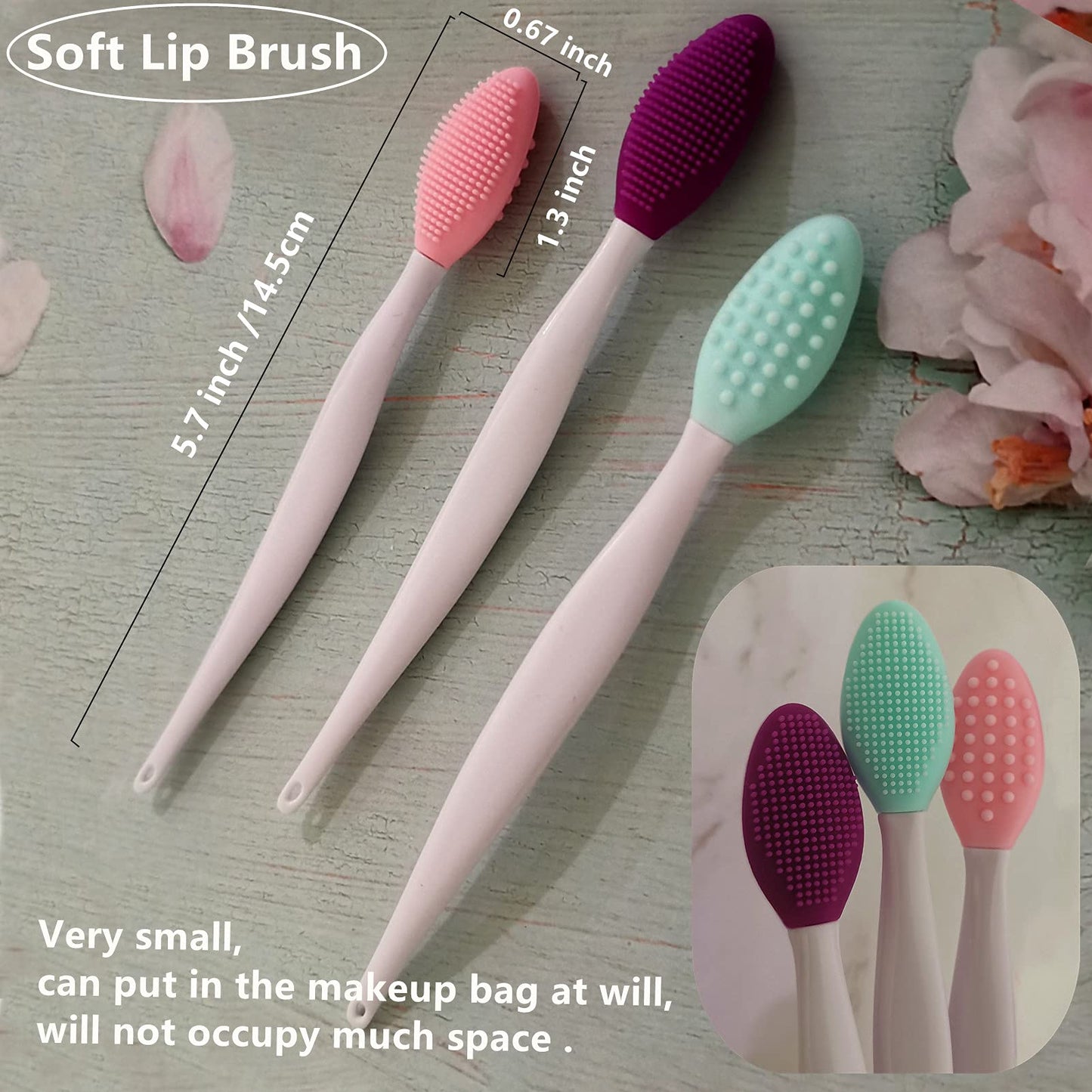 3 Pcs Lip Scrub Brush,Lip Scrubber Exfoliator,Double-Sided Silicone Lip Brush Tool for Men Women Lip Lightening, Lip Exfoliator Scrubber Tool for Dark Beauty & Personal Care New prominent
