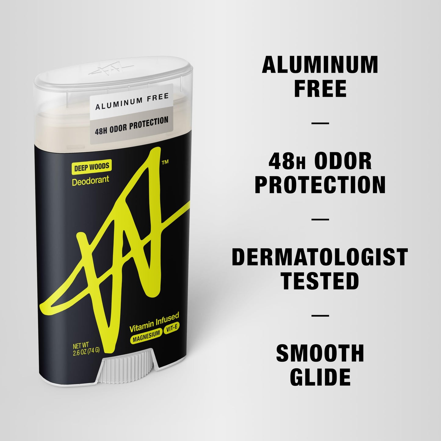 W By Jake Paul Men's Aluminum-Free Deodorant, Sensitive Skin Friendly, Dermatologist Tested, Vitamin-Infused Deodorant for Men, Deep Woods Scent, 2.6 Beauty and Personal Care W