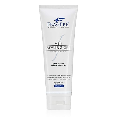 FRAGFRE Men's Firm Hold Hair Gel for Aggressive Styles - Paraben-Free Hypoallergenic Formula for Sensitive Skin, No Irritations - 8 oz Beauty & Personal Care FRAGFRE