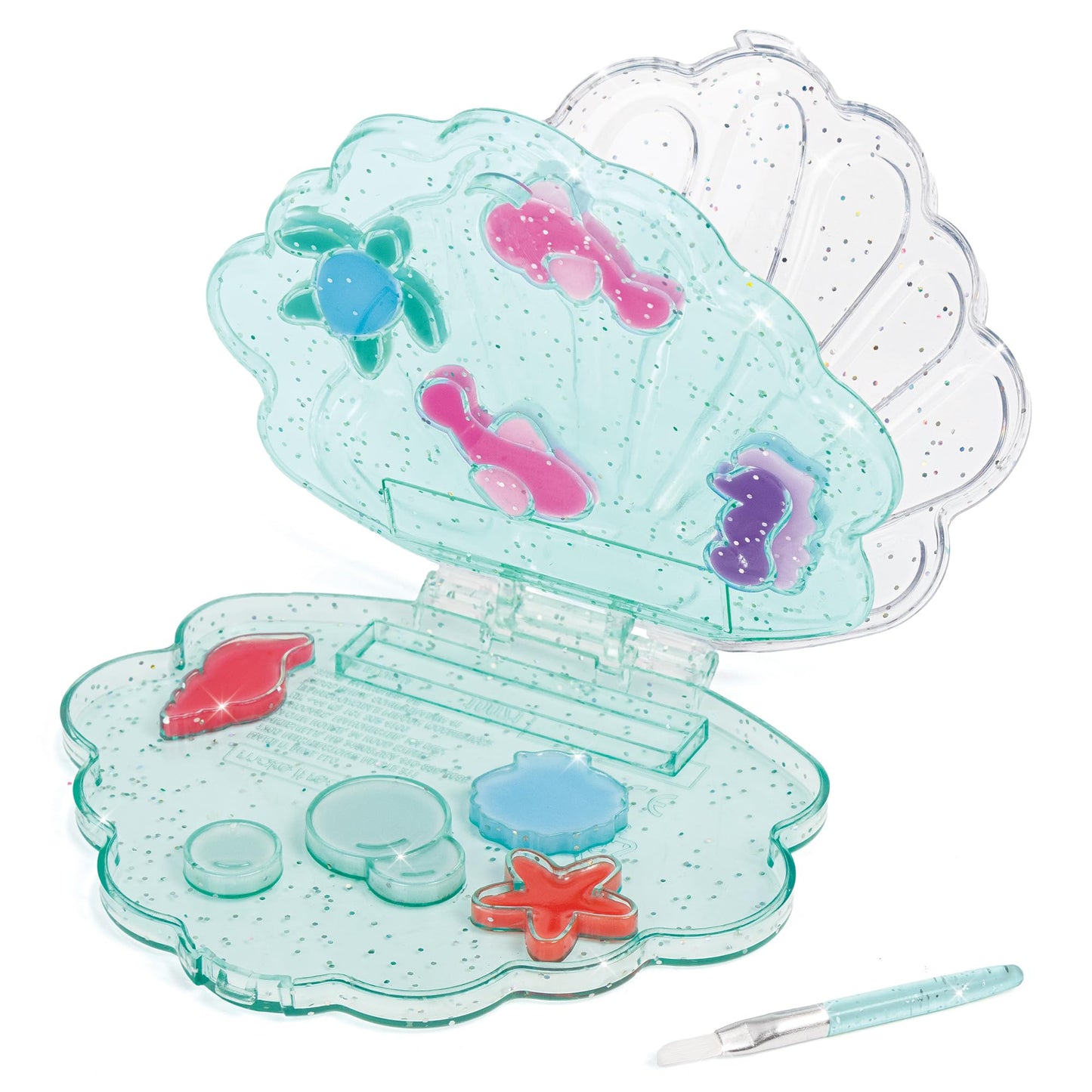 3C4G: Aquatic Treasures Lip Gloss Palette - Portable Clam-Shaped Case, 10 Fruity Strawberry-Scented Colors, Three Cheers For Girls, Kids Ages 8+ Beauty & Personal Care 3C4G THREE CHEERS FOR GIRLS