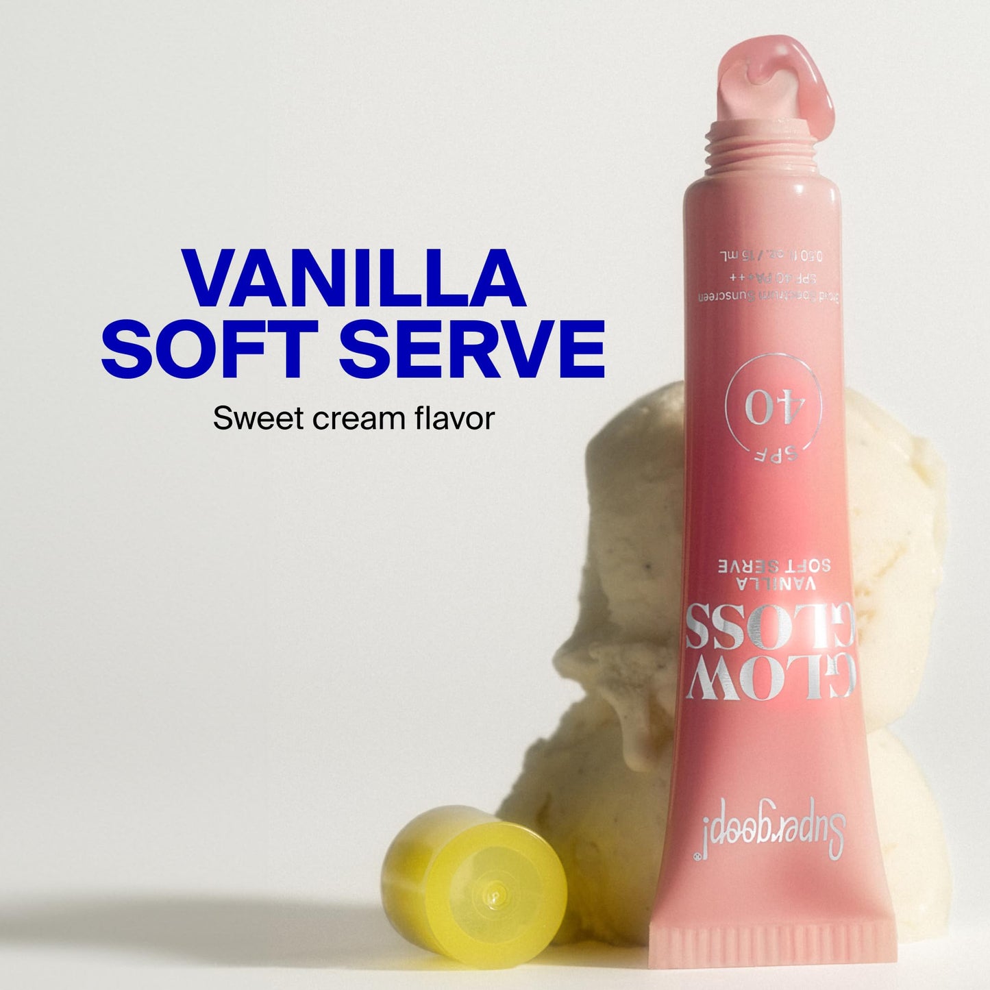 Supergoop! Glow Gloss SPF 40 Lip Balm, Vanilla Soft Serve (Sweet Cream Flavor, Sheer Soft Pink Tint) - Broad Spectrum Protection with a Non-Sticky Beauty and Personal Care Supergoop!