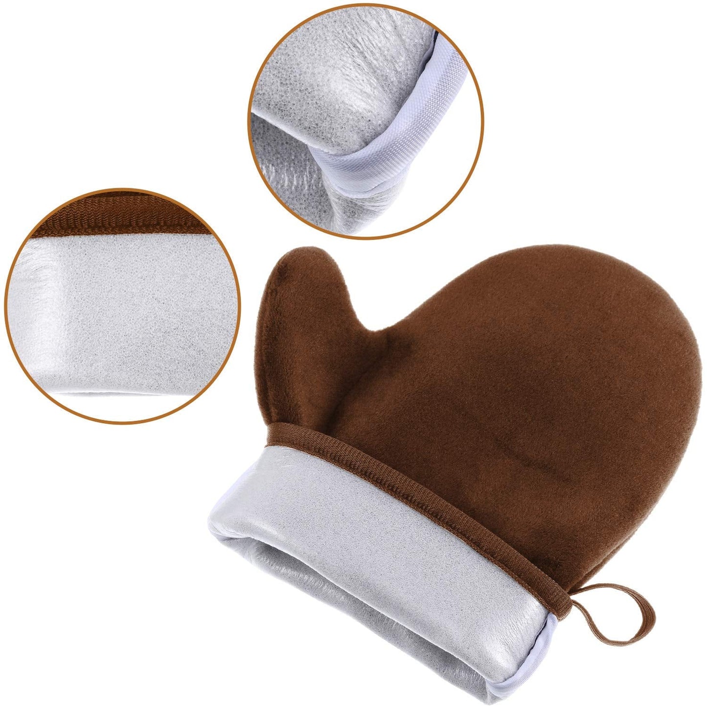TOODOO 4 Pieces Double Sided Soft Microfiber Self Tanning Mitt Applicator Mini Finger Face Gloves for Self Tanner (Black and Brown) Beauty & Personal Care TOODOO