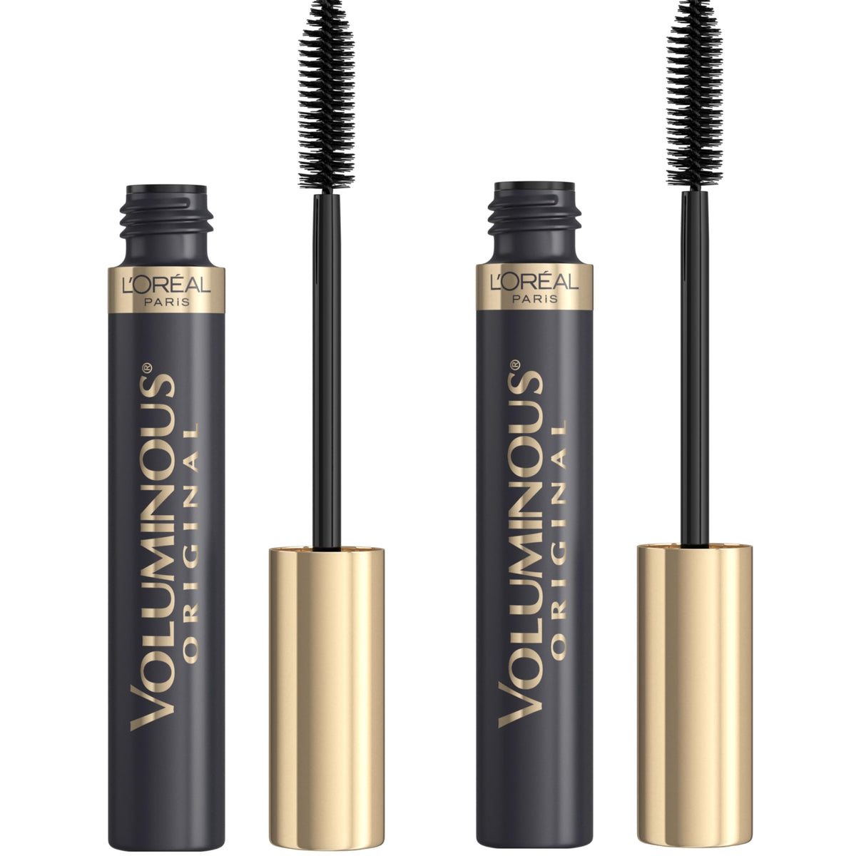 L’Oreal Paris Original Voluminous Mascara, Building Mascara Volume and Length Formula, Washable, Blackest Black, 0.28 Fl Oz., 2 Count