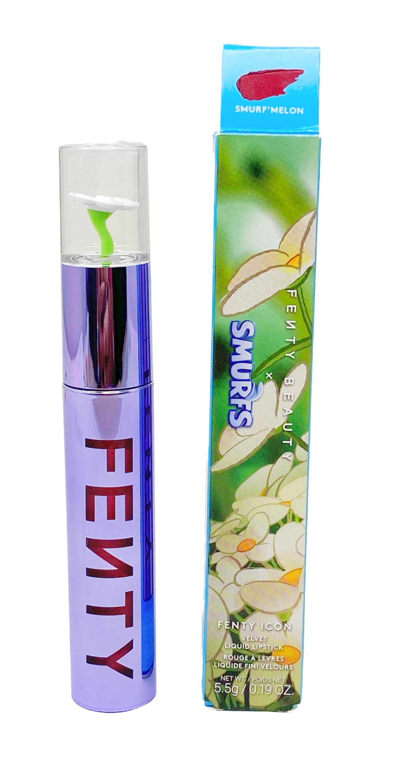 FENTY BEAUTY x Smurfs Fenty Icon Velvet Liquid Lipstick - Smurf'Melon (.19 Oz) Beauty & Personal Care FENTY BEAUTY