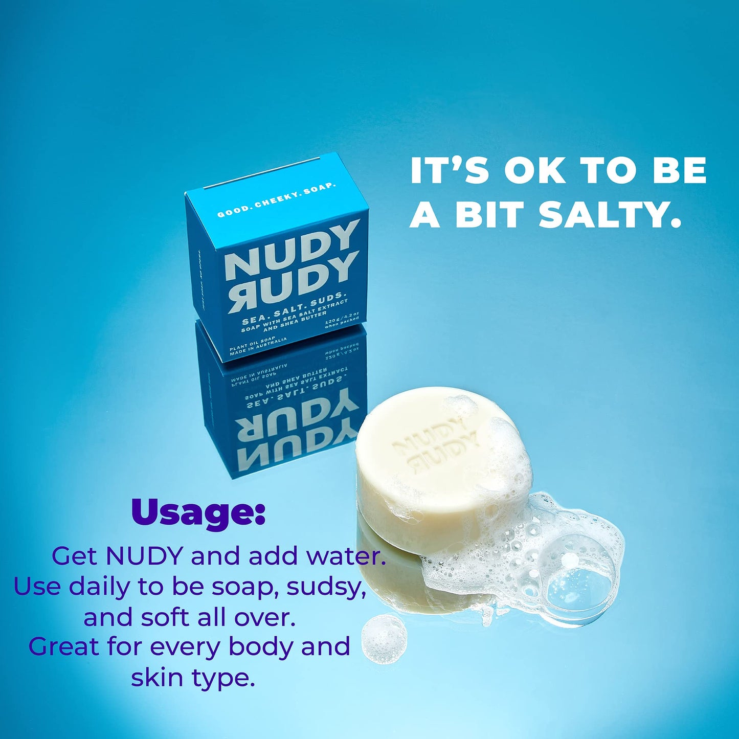 Nudy Rudy Bestie Bundle Bar Soap Pucks, Includes Milk Bar, Sea. Salt. Suds., Wasabi Pear, Made with Organic Shea Butter, Pure Plant Oils, Triple Beauty & Personal Care Nudy Rudy