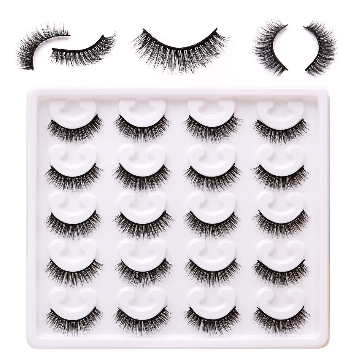 False Lashes Natural Look 6D Thick Faux Mink Lashes 10 Pairs 100% Handmake Reusable Fluffy Volume Full Strip Eye Lashes Beauty & Personal Care Tumzzle